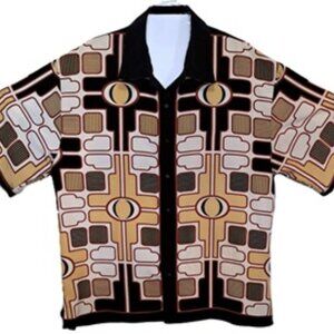 Mens Geometric 70s Style Shirt 3XL